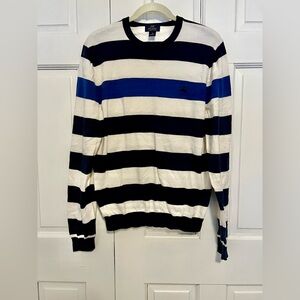 Brooks Brothers 346 Supima Cotton Striped Rugby Pullover Sweater Blue White M